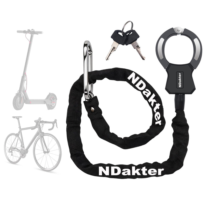 NDakter E Scooter Schloss, Handschellenschloss 105cm, Leicht mit Schlüssel 107cm Long mit 6mm Kette,