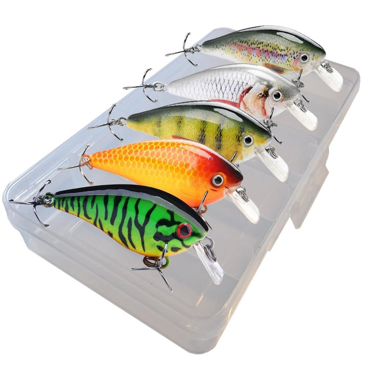 Crankbait Wobbler Set für Hecht, Barsch & Zander, Kunstköder Set für Spinnfischen, 13g I 7,5cm schwe