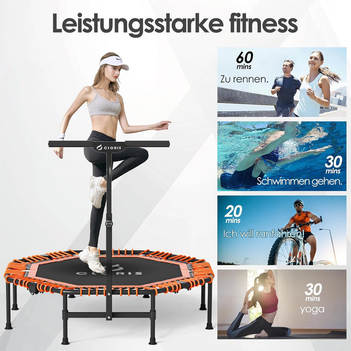 CLORIS 101,6 cm faltbares Fitness-Trampolin – maximale Belastung 220bl, Rebounder mit verstellbarem
