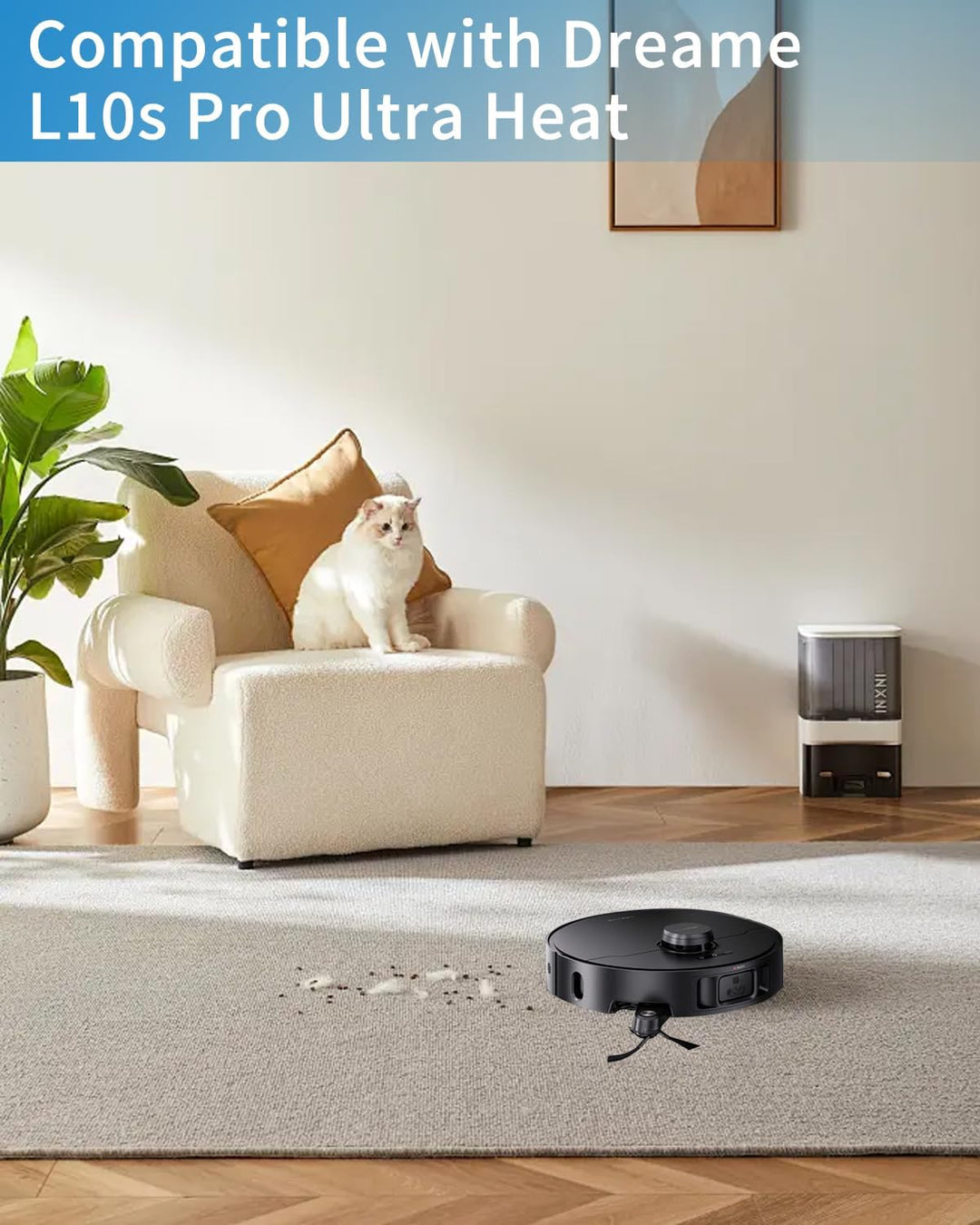 24 Stück Zubehörset für Dreame L10s Pro Ultra Heat, 1 Hauptbürste, 6 Staubbeutel, 6 Tücher, 4 Filter