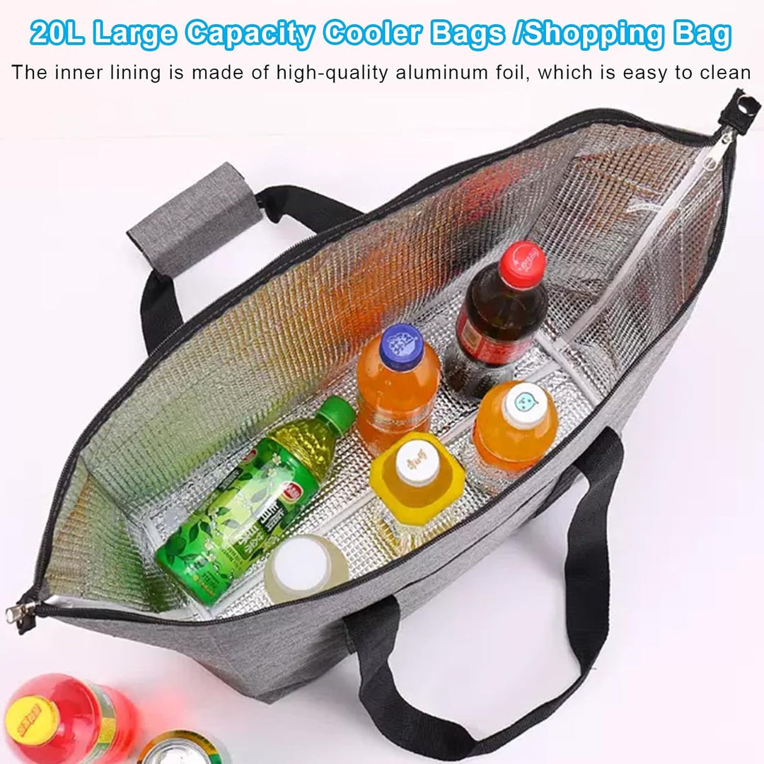 Kühltasche, faltbar, 20 l, Kühltasche, weich, isoliert, Picknicktasche, tragbar, Kühltasche, Lunchta