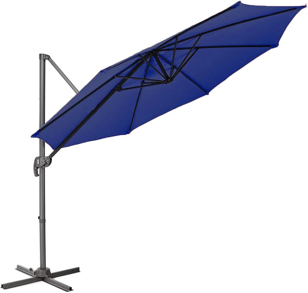 SVITA Sonnenschirm Ø 300 cm Aluminium-Ampelschirm mit Ständer und Kurbel, 360° Hebel-Konstruktion, k
