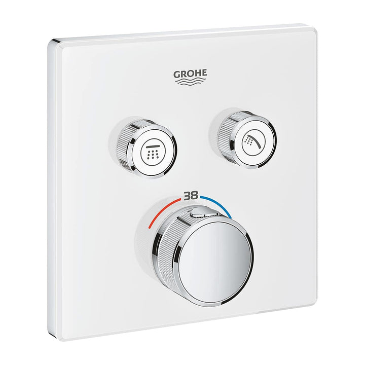 GROHE Grohtherm SmartControl | Brause- & Duschsystem - Thermostat mit 2 Absperrventilen | moon white