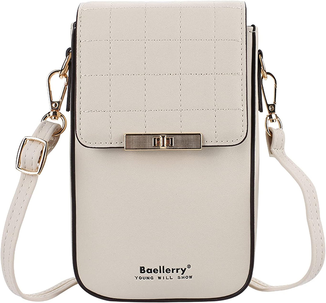 FANDARE Handy Umhängetasche Leder Frauen Brieftasche Schultertasche Handytasche Geldbörse Damen Klei
