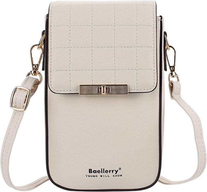 FANDARE Handy Umhängetasche Leder Frauen Brieftasche Schultertasche Handytasche Geldbörse Damen Klei
