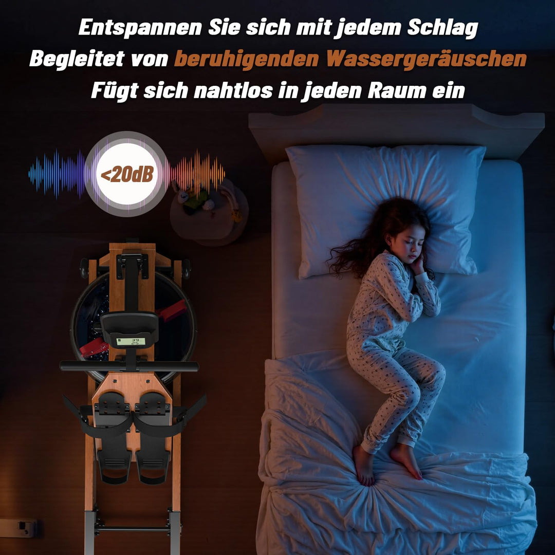 [2026 Neu] Rudergerät für Zuhause, DMASUN Magnetisches Rudergerät mit Upgrade Doppel-Slide-Rails, AP