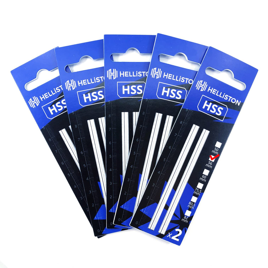 HSS Hobelmesser für Bosch GHO 12V-20, 56x5,5x1,1mm (5 Satz = 10 Wendemesser)