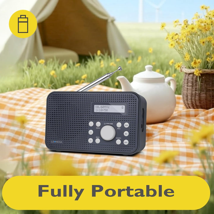 LEMEGA MP2 Portable DAB Radio (Dunkelgrau, MP2) MP2 Dunkelgrau, MP2 Dunkelgrau