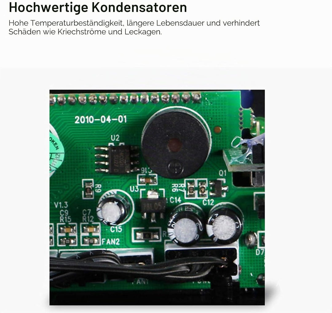 VBESTLIFE 4 Lüfter Computer-Lüftersteuerung, STW 6041 4-Kanal-CPU-Temperatursensor PC-Lüftersteuerun