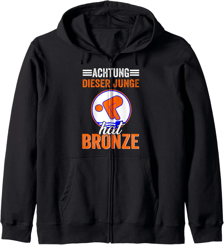 Dieser Junge darf Schwimmen Bronze Bestanden Kapuzenjacke