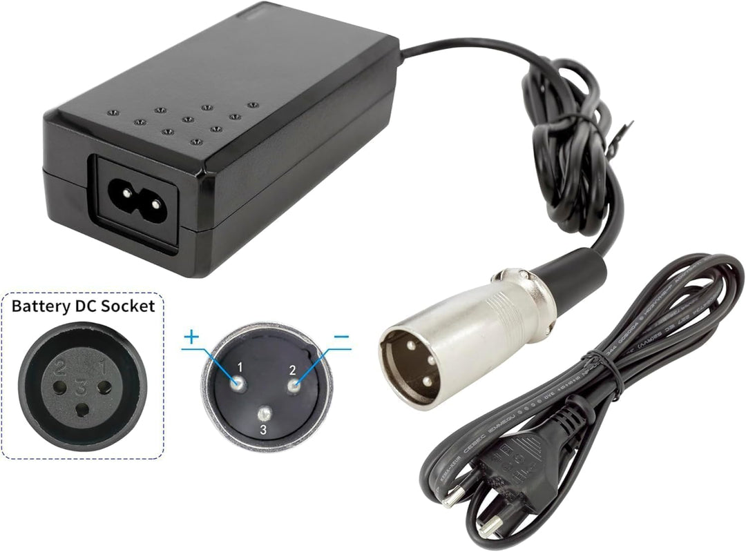 PowerSmart 2 A 29.4V Ladegerät Ersatz für RL07-16P3, passt für 24 V Akkus, mit XLR-3 Stecker