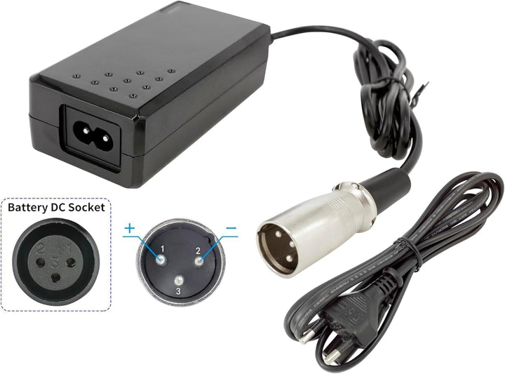 PowerSmart 2 A 29.4V Ladegerät Ersatz für RL07-16P3, passt für 24 V Akkus, mit XLR-3 Stecker