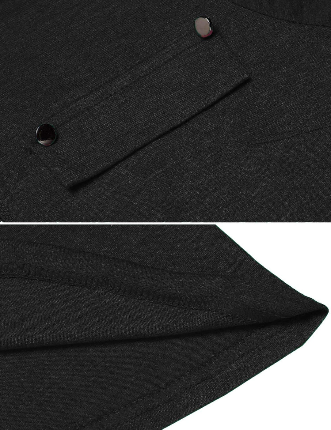 Lalala Damen V-Ausschnitt 3/4 Ärmel Bluse Einfarbig Kariertes Hemd Reissverschluss Tunika Tops Longs