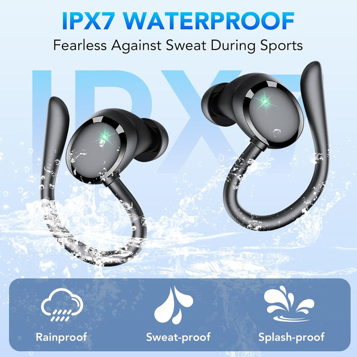 Bluetooth Kopfhörer Sport, Kopfhörer Kabellos Bluetooth 5.3 mit HD Mic, In Ear Kopfhörer mit 4 ENC K