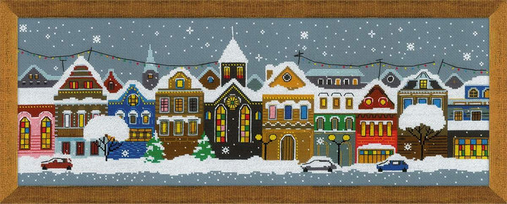 RIOLIS Weihnachtsstadt Kreuzstich-Set, Baumwolle, Mehrfarbig, 60 x 21 x 0.1 cm