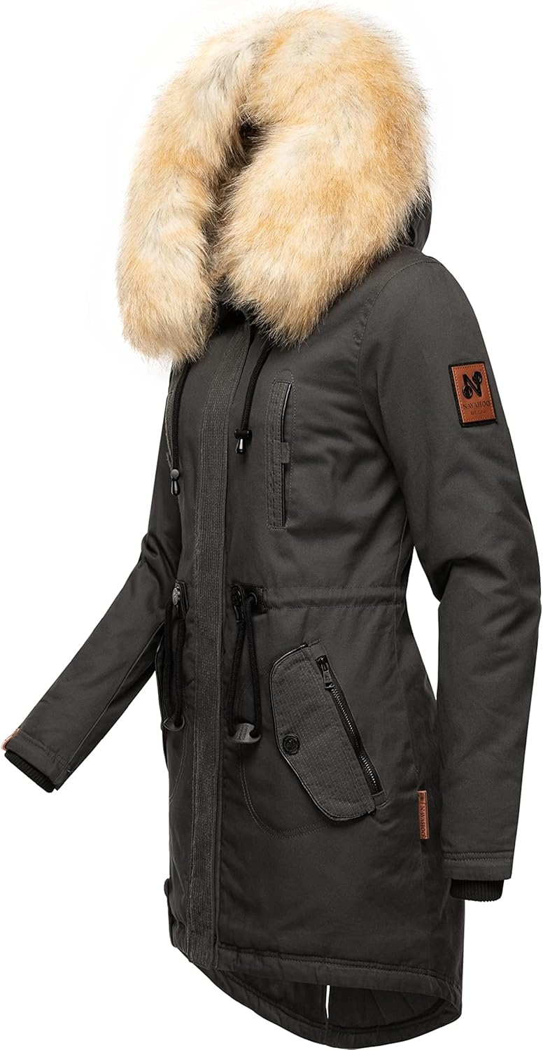 Navahoo Damen Warmer Winterparka mit Kapuze Bombii XS-XXL XS Anthracite, XS Anthracite