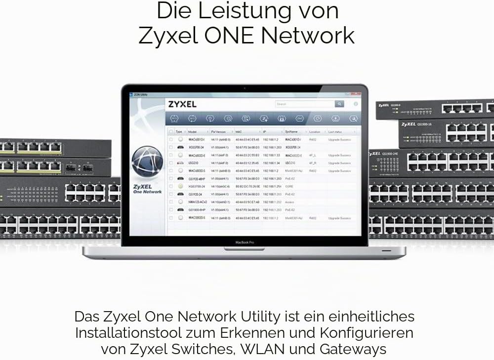 ZyXEL 8-Port Gigabit Switch | Smart Managed | Desktop/Rackmontage und lüfterloses Design | VLAN, IGM