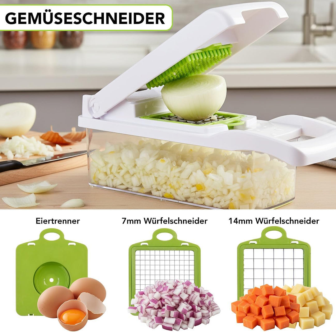 Rosenstein & Söhne Gemüse Schneider: 16in1-Gemüseschneider, Gemüsehobel, Wüfelschneider, Schredder u