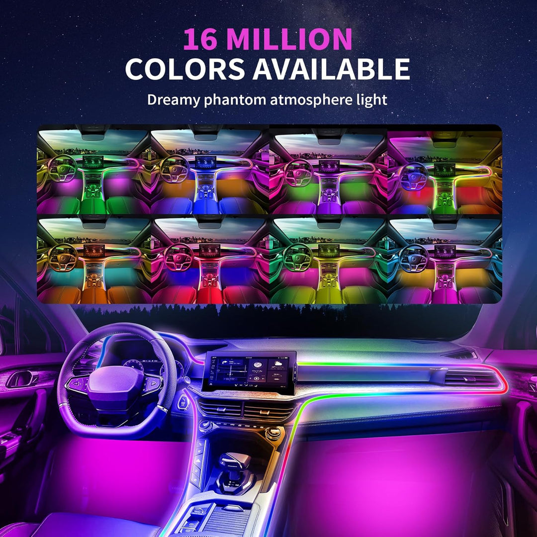 LED Innenbeleuchtung Auto USB, Regenbogen RGBic 210 Blinkende Modi，Auto Led Innenbeleuchtung 2 in 1