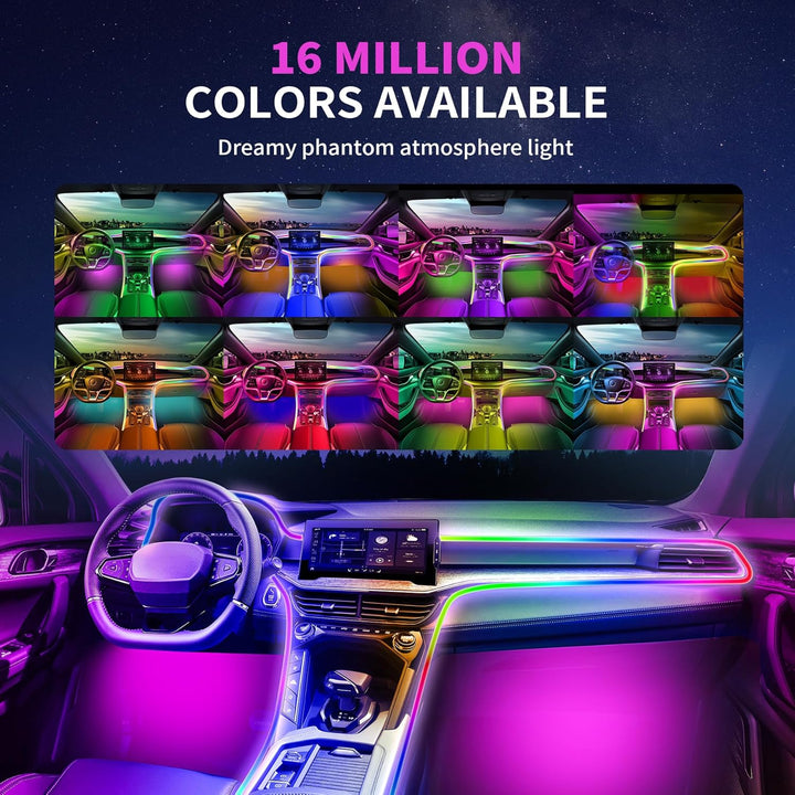 LED Innenbeleuchtung Auto USB, Regenbogen RGBic 210 Blinkende Modi，Auto Led Innenbeleuchtung 2 in 1