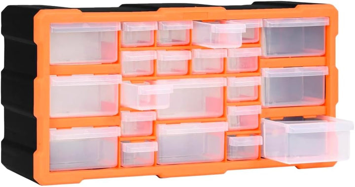 Multi-Schubladen-Organizer mit 22 Schubladen 49x16x25,5 cm Orange und Schwarz 22 Schubladen, Orange