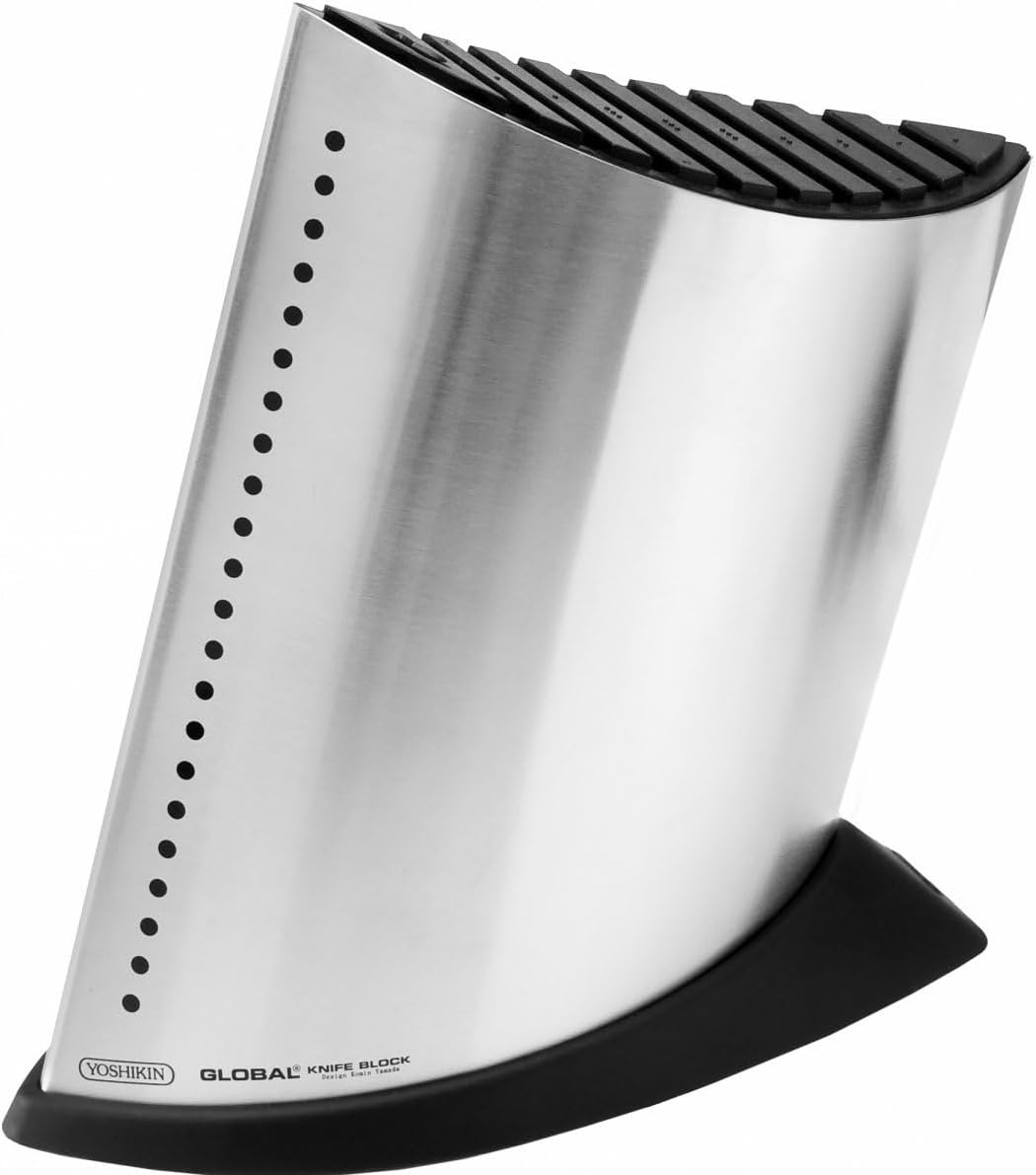 Global GKB-52 Messerblock mit 10 Schlitzen, Edelstahl Silber, Silber
