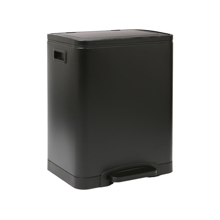 Harbour Housewares 30L (2 x 15L) Doppelter Küchen-Treteimer aus Edelstahl - Mattschwarz - 1x Sanftes