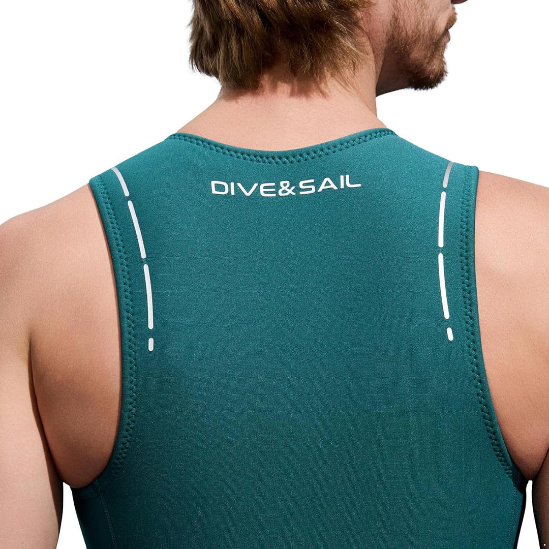 Herren Kurzkombi Mm Neopren Ohne Ärmel Tauchanzug Kurz Surf Schnorchel Sport Schwimmen S Dunkelgrün,