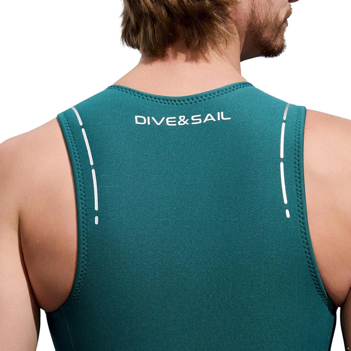 Herren Kurzkombi Mm Neopren Ohne Ärmel Tauchanzug Kurz Surf Schnorchel Sport Schwimmen S Dunkelgrün,