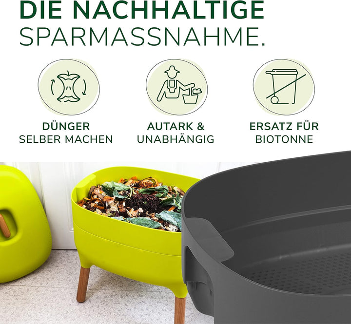 Natursache Ersatzetage für Design-Komposter/Wurmkomposter – anthrazit I Ideal als Wurmfach für Küche