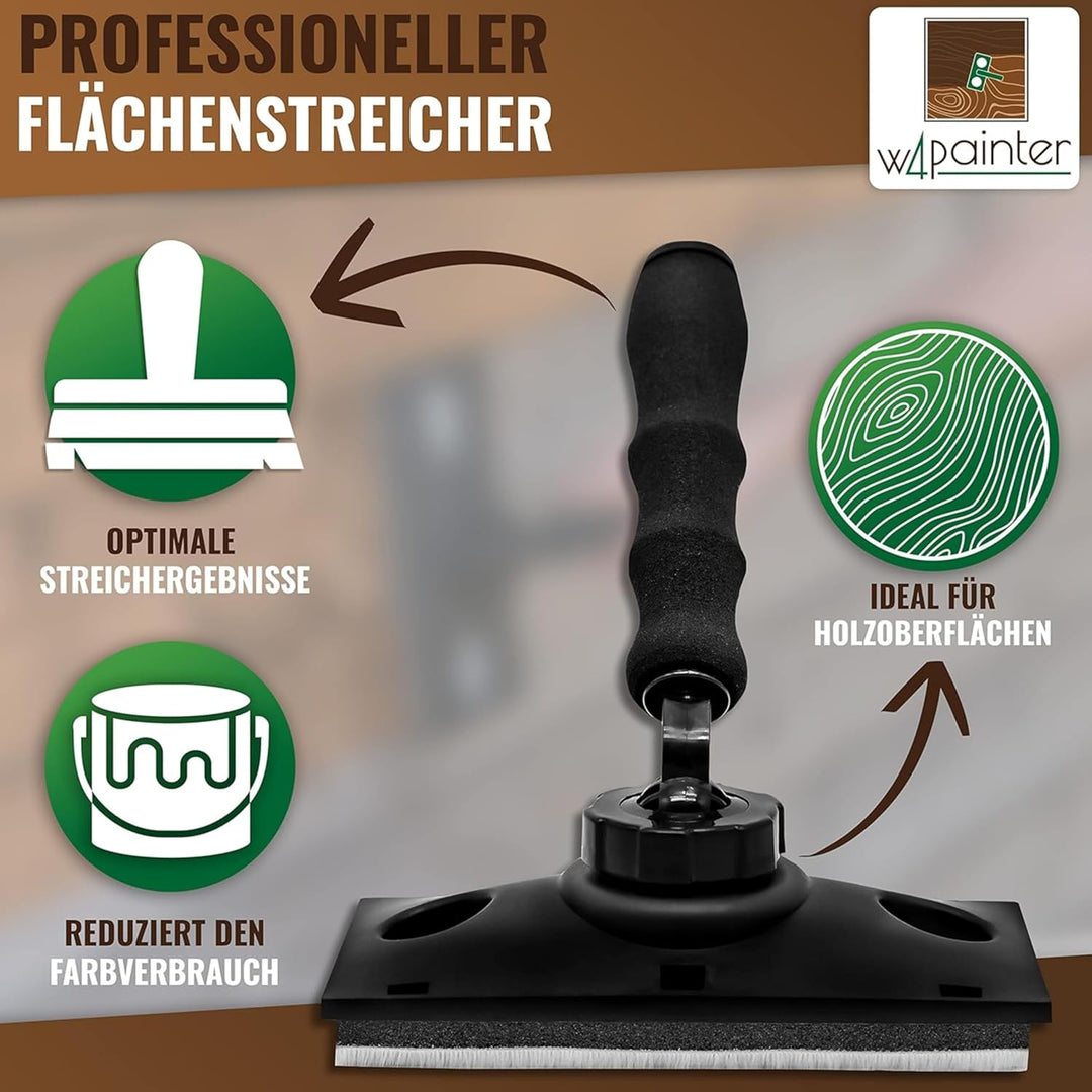 W4 Flächenstreicher für Holz - 3er Streichset Holz - ideale Pinsel Alternative - Streichwerkzeug für