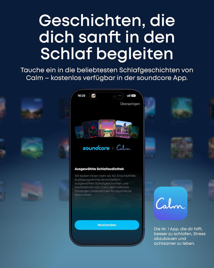 soundcore Sleep A30 von Anker, Schlafkopfhörer, Geräuschmaskierung, Bluetooth-Kopfhörer, adaptives S