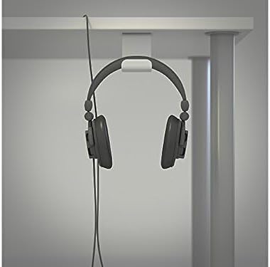 MULTIBRACKETS Kopfhörerhalter Unter Tisch, Weiss | Headset Halterung Schreibtisch, Aluminium, Untert