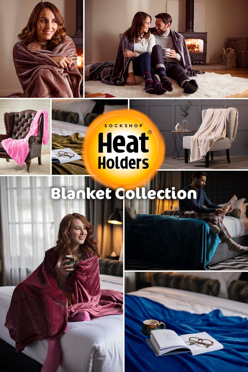 HEAT HOLDERS - Luxus Winter Warm Fell Decke 180x200cm | Bunt Decke für Sofa (180 x 200 cm, Schneefal