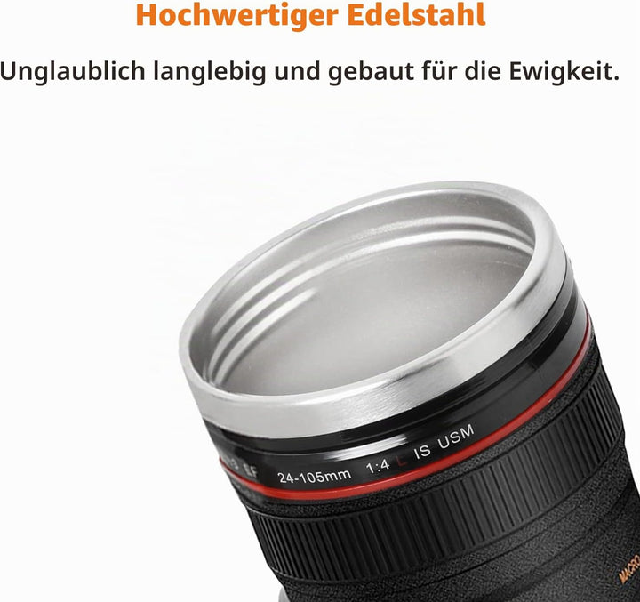 Objektiv Tasse Kamera Kaffeebecher, Kameraobjektiv-KaffeetasseGeschenk für Fotografie-Enthusiasten -