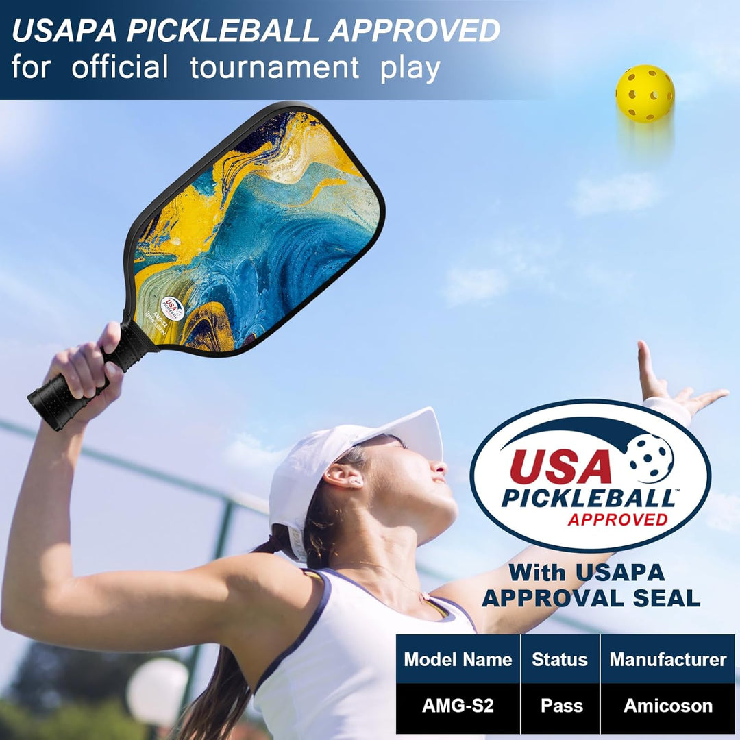 Pickleball-Paddel, USAPA-zugelassene Fiberglas-Oberfläche, Pickleball-Set mit 2 Stück, leichte Pickl