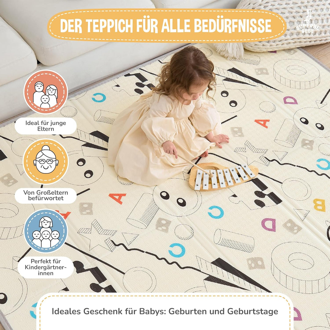 Krabbelmatte Baby Faltbar Spielmatte Kinder Spieldecke 180x200x1.5cm Krabbeldecke Für Baby - Babymat