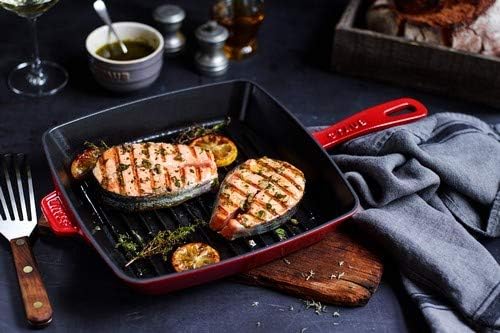 STAUB Amerikanische Grillpfanne 30 cm, Gusseisen, Für alle Herdarten, Kirschrot Kirschrot 30 cm, Kir
