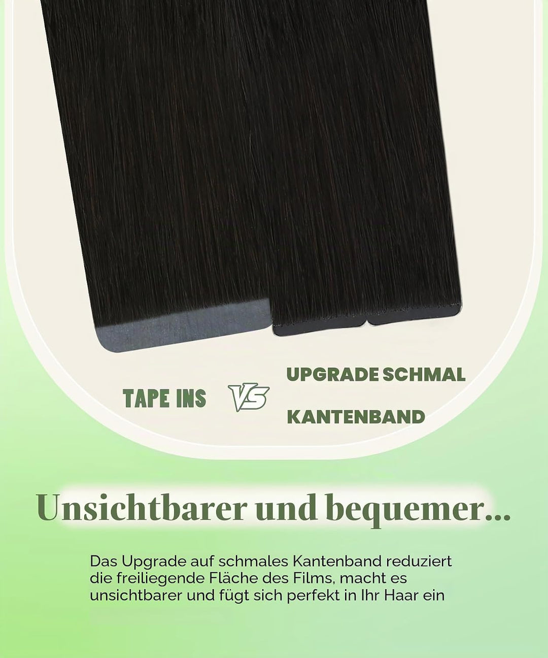 SURNEL Tape in Echthaarverlängerungen Tape Farbe Natur Schwarz 14 Zoll 50 Gramm 20Pcs Seidiges Glatt