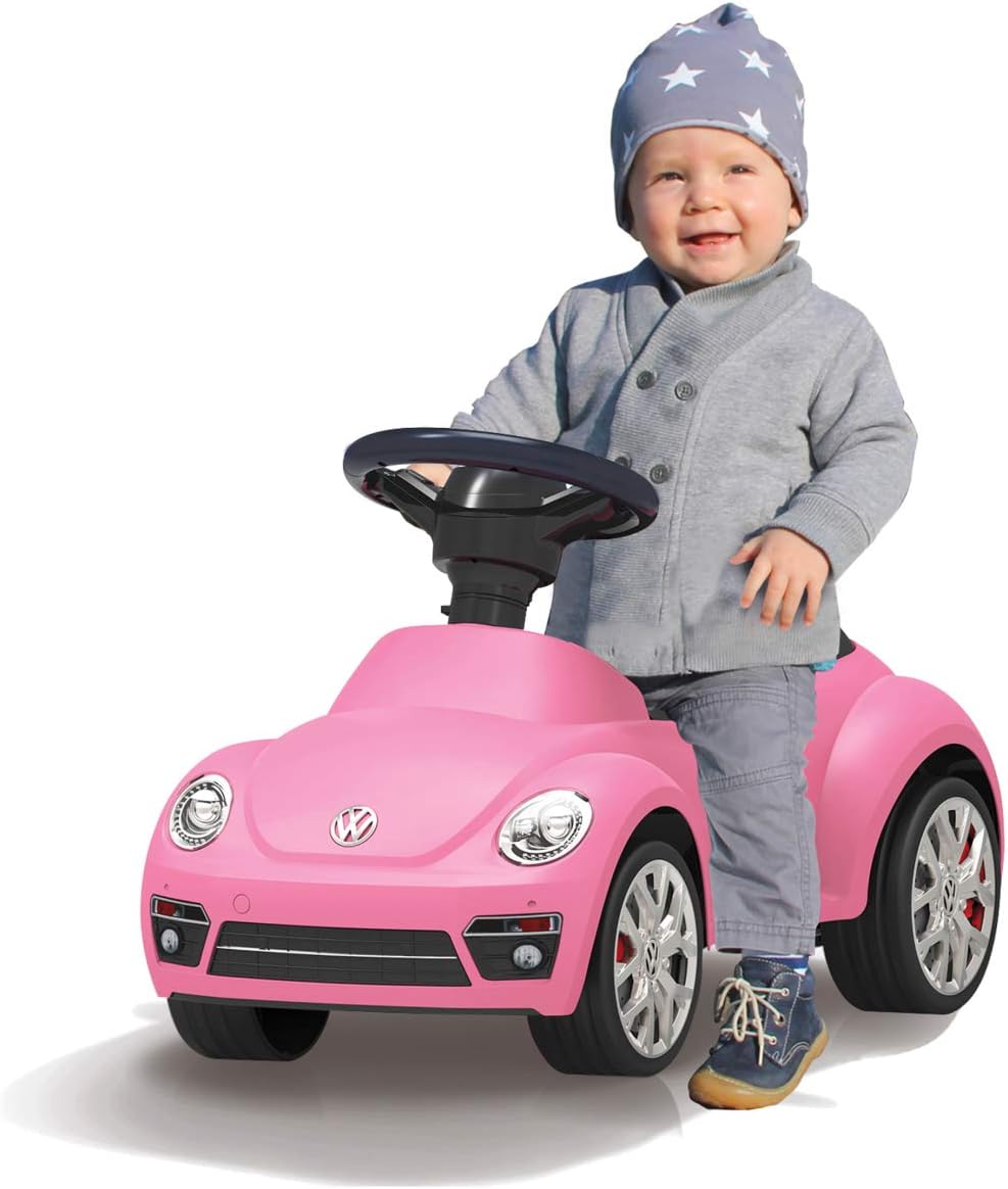 JAMARA 460406 - Rutscher VW Beetle - Kippschutz, Hupe am Lenkrad, originalgetreue Optik, pink