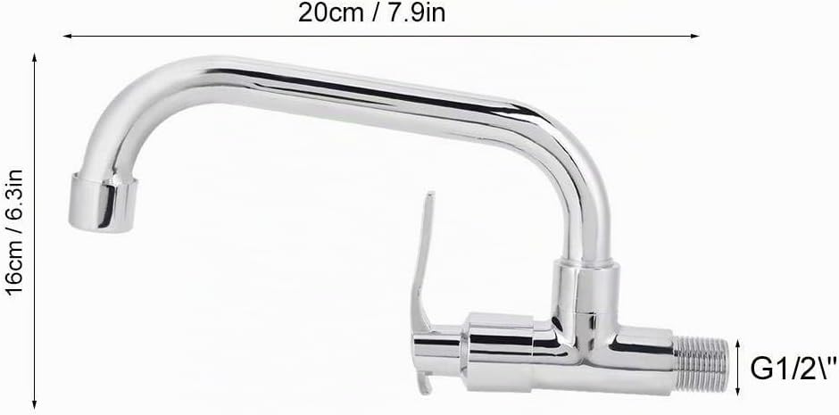 Einzelne Kaltwasserhahn, G1/2in Wasserhahn Wandmontage Kaltwasser, Wandarmatur Kaltwasserhahn für Ba