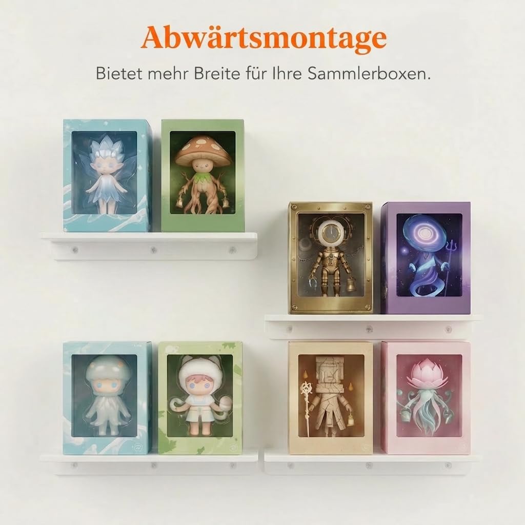 Lifewit Hängeregale für die Wand, 4er Pack Weisses 38CM Raumdeko für Bücherregal/Schallplatten Präse