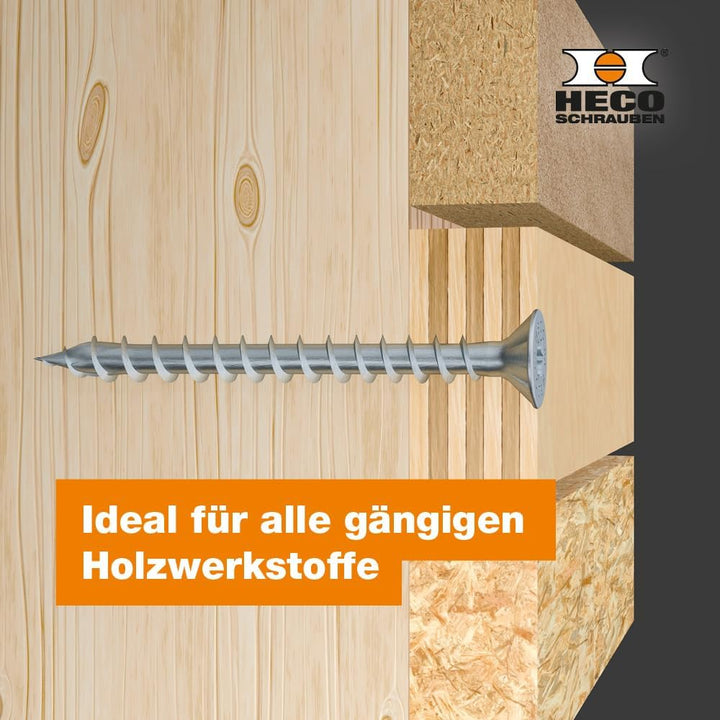 Heco 60870 TOPIX-Plus 5,0, verzinkt, 5.0X 40 5.0x 40 Vollgewinde Verzinkt, 5.0x 40 Vollgewinde Verzi