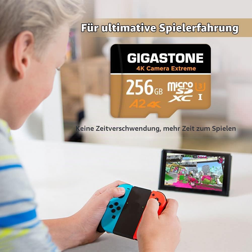 [5 Jahre kostenlose Datenwiederherstellung] Gigastone 4K Kamera Extreme 256GB MicroSDXC Speicherkart