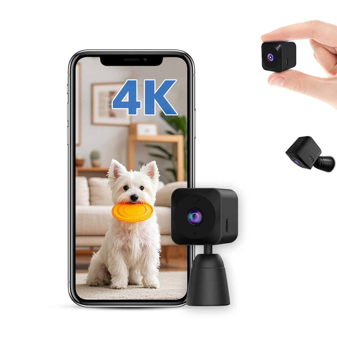 AOBOCAM Mini Kamera, 4K HD WLAN Überwachungskamera Innen Live Übertragung Handy APP Für WiFi Camera