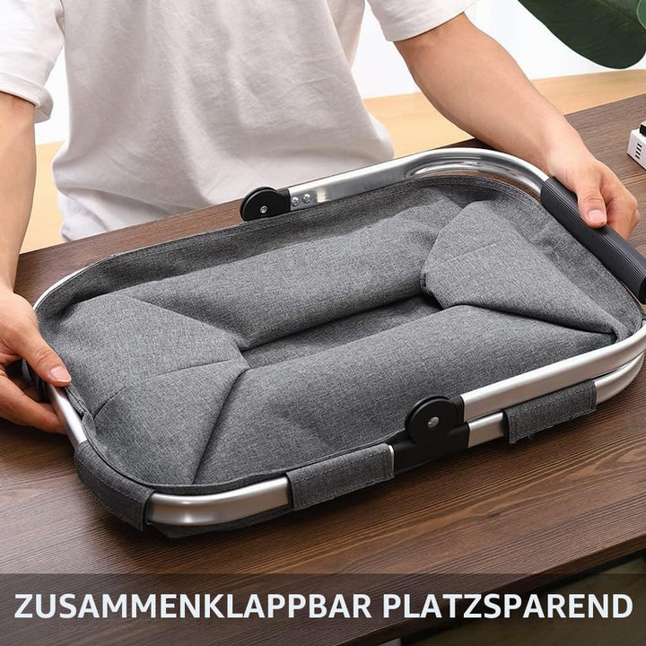 30L Einkaufskorb 2pcs Erschwinglich Picknickkorb Einkaufstasche Tragekorb mit Aluminiumgriff Faltbar