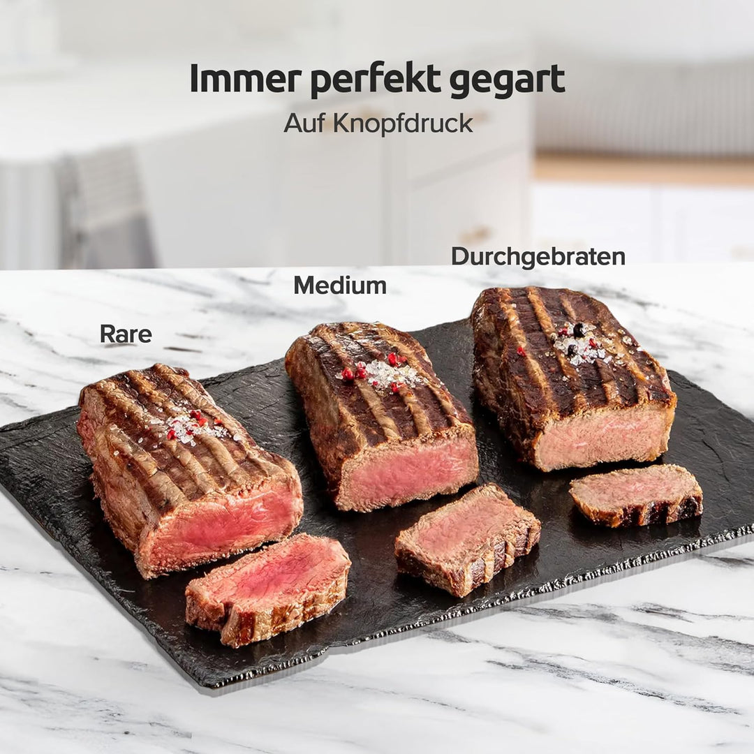 Olvy Kontaktgrill mit Touchscreen – PFAS-frei – 5 Automatische Programme – 180° Öffnung, 2000 W – Ab