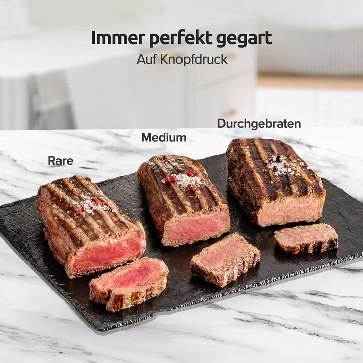 Olvy Kontaktgrill mit Touchscreen – PFAS-frei – 5 Automatische Programme – 180° Öffnung, 2000 W – Ab