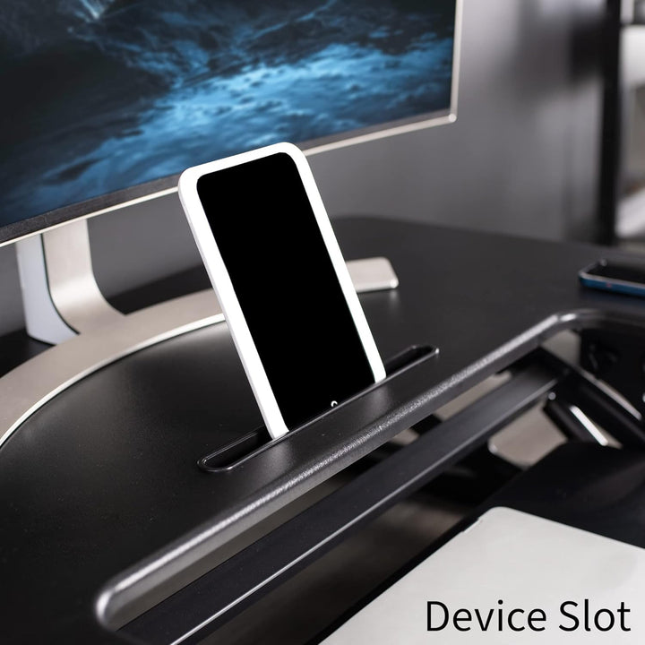 VIVO 107 cm höhenverstellbarer Steh-Schreibtisch-Aufsatz, V-Serie, schneller Steh-Sitz-Tisch-Aufsatz
