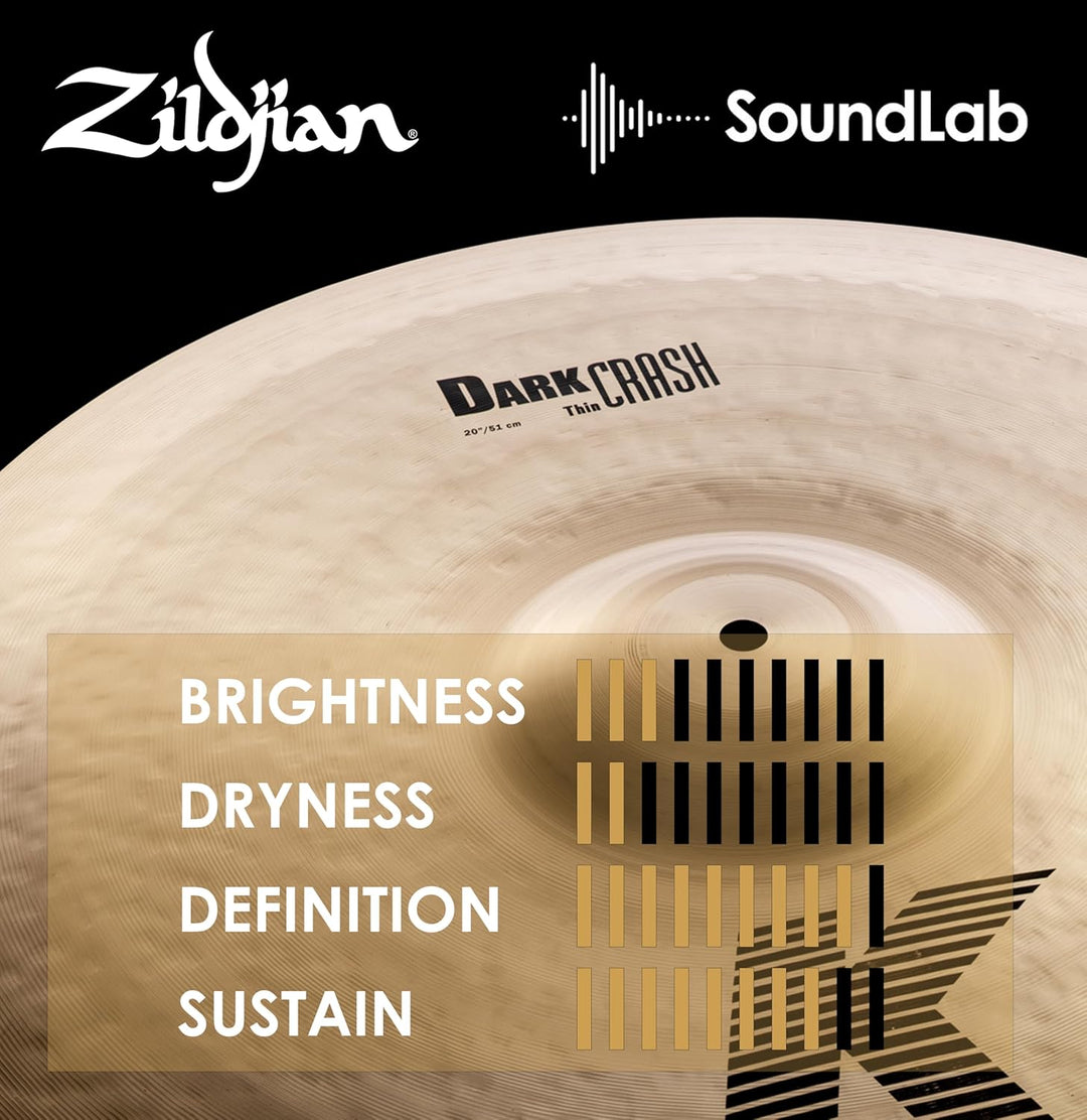 Zildjian K Zildjian Series - 20" Dark Crash Thin Cymbal 20 Zoll Dark Thin, 20 Zoll Dark Thin